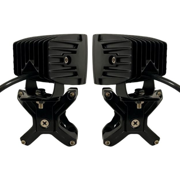 Back of Universal 2.5"-3" X Tube Clamp with 3" LED Light Pod