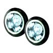 7" Round LED Headlight Pair w Halo Lights On