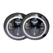 7" Round LED Headlight Pair with Wiring and Adapters