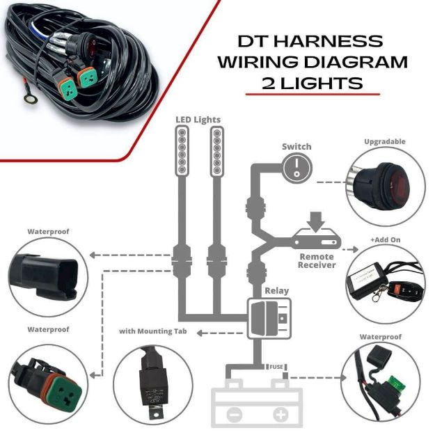 Harness to Control 2 Lights (DT)