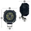 Pro Series 3" Round Pod Light with Cover- dimensions