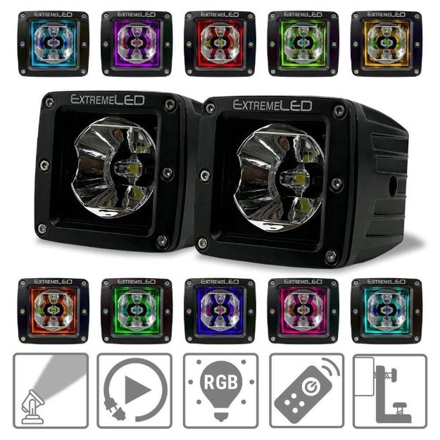 Extreme Series 3" LED RGB Light Pod Pair - Hero