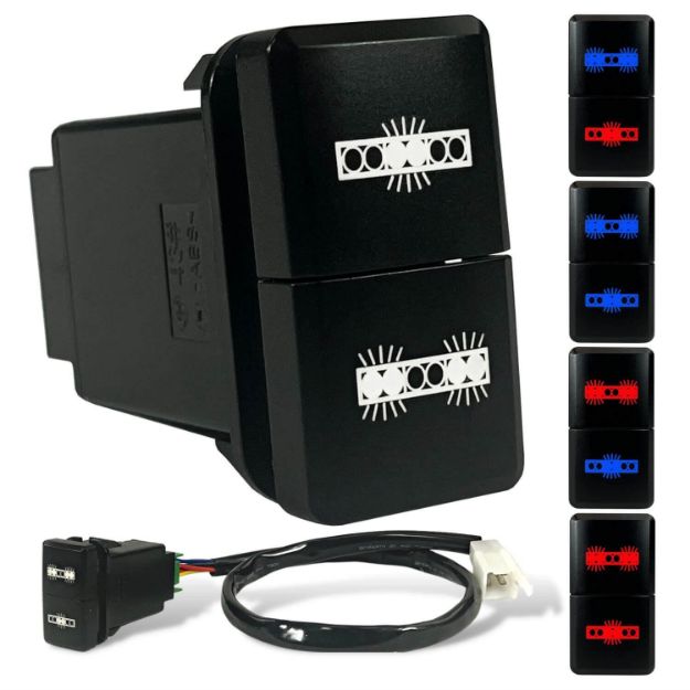 X6/X6S Dual Push Laser Engraved Rocker Switch with Wiring