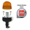 Switch on a Amber Beacon Strobe Light/Bolt Compact DIN pole warning beacon for forklifts and equipment