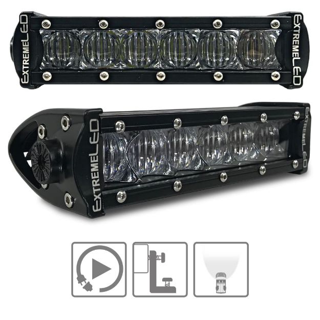 6" Extreme Single Row 30W Flood Beam LED Light Bar