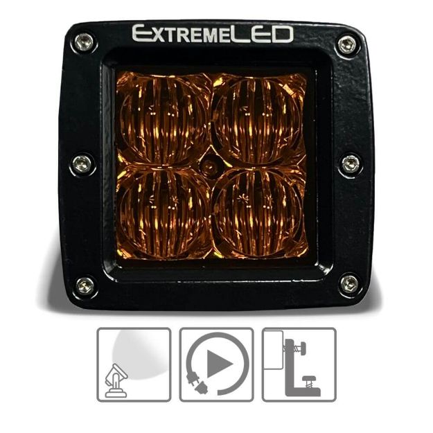 Amber Flood Extreme Series 3" CREE LED Light Pod - Hero