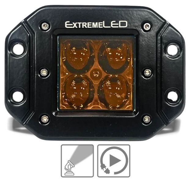 Amber Spot Flush Mount Extreme Series 3" LED Light Pod