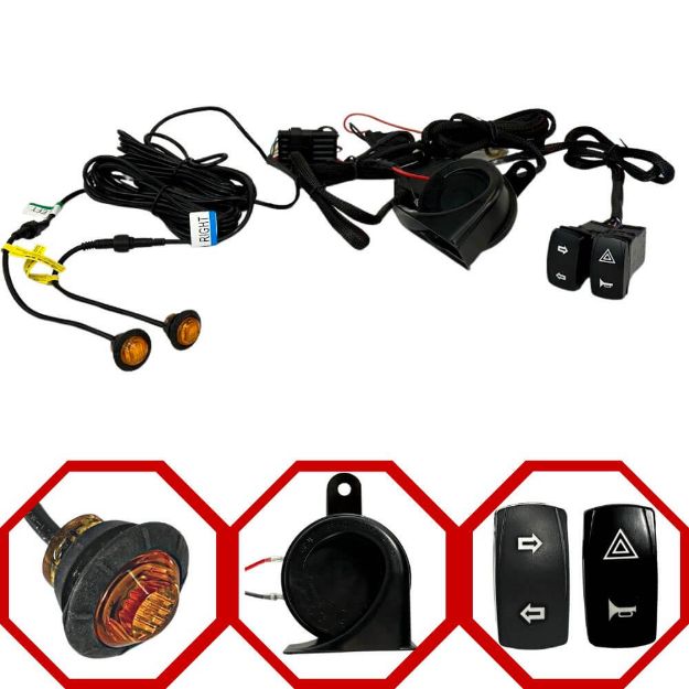 UTV Turn Signal Kit W/ Horn and Rocker Switches also turn signals for golf carts