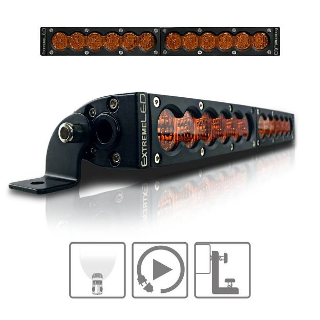 12" X6S Slim Amber 60W Flood Beam LED Light Bar - Hero