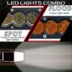 50" Curved X6S Slim Amber/White 240W LED Light Bar & Harness- Infographic LED Spot vs Flood