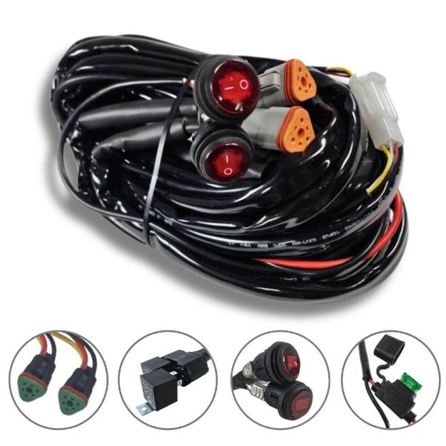 Dual Color Light Bar Harness for two Lights with triangle dt connector