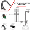 Triangle Wire Harness splitter (1 Male, 3 Female)
