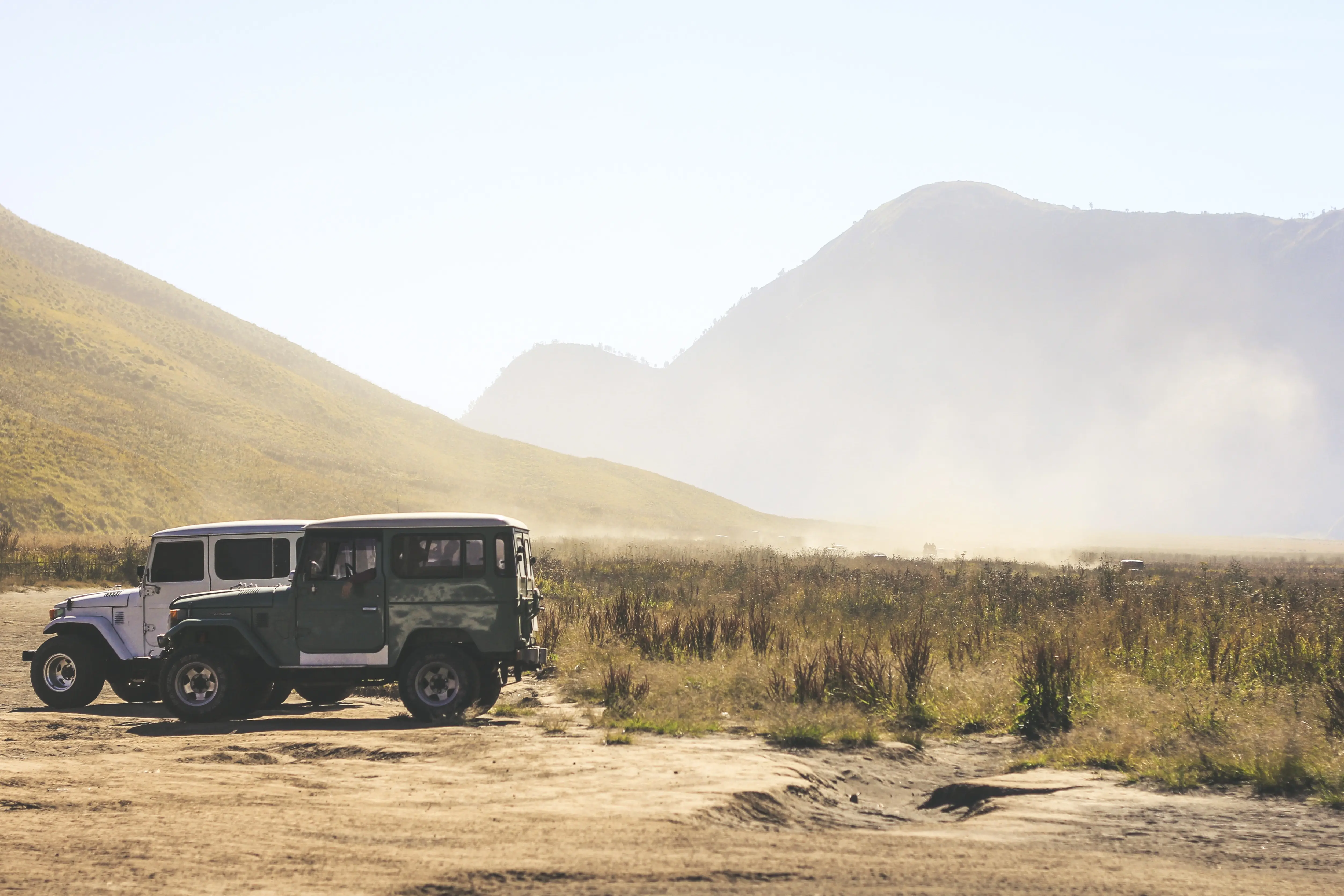 Two Jeep resting on the Columbia Hills State Park