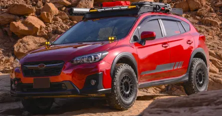 Extreme LED amber and white led light bars with pods on a subaru