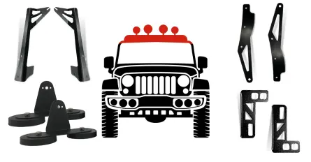 Extreme LED mounting brackets for upper windshield